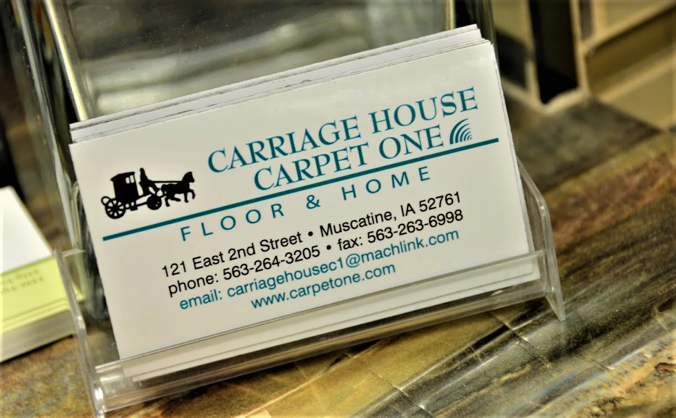 Carriage House Carpet One, installation services available.