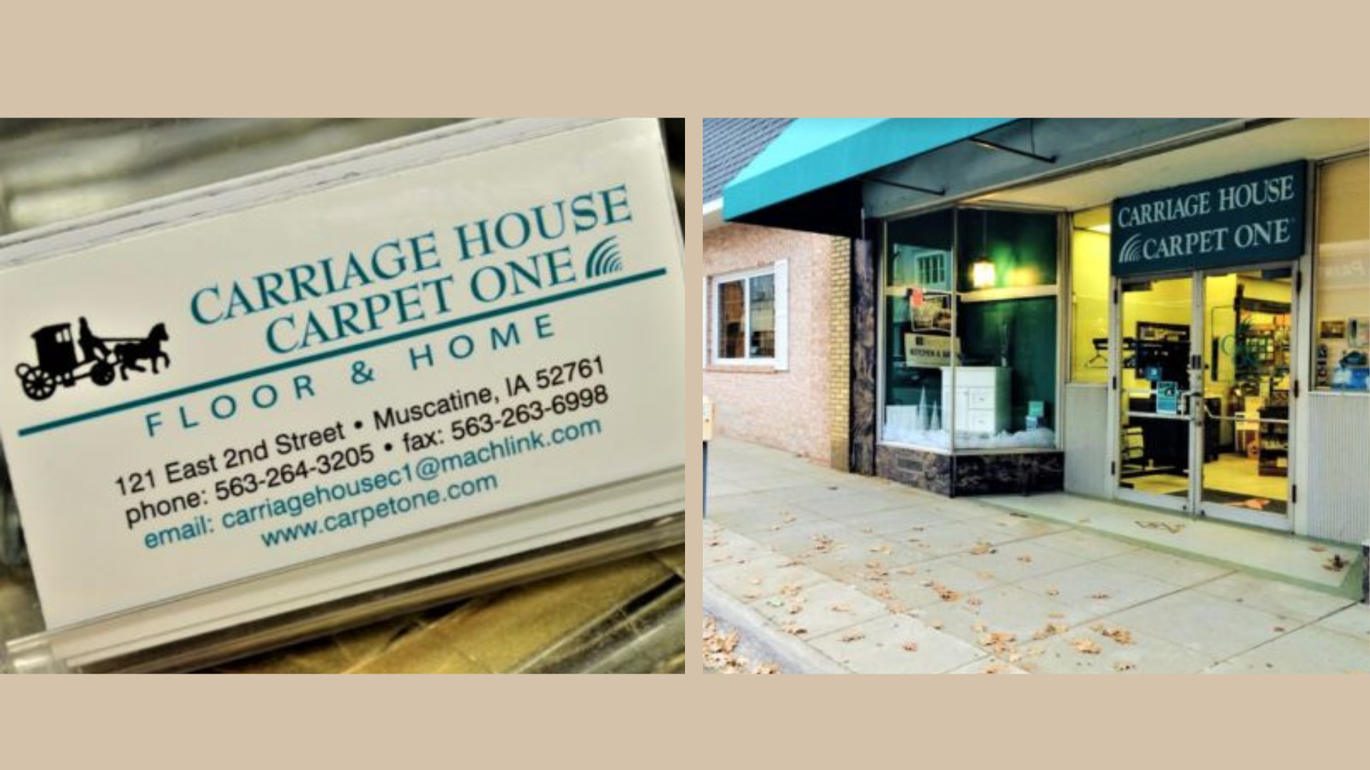 store front and card info